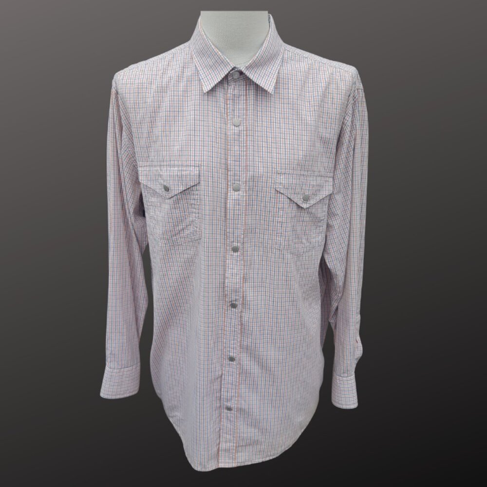 Hudson North SZ L Plaid Snap Up Double Pocket Men's Shirt